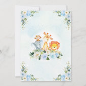 Wild One Blue Oerwoud Safari Animals 1ste verjaard Kaart (Achterkant)