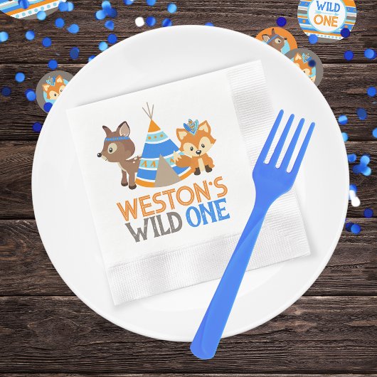 Wild One Blue Woodland Eerste Verjaardag Decoratie Confetti