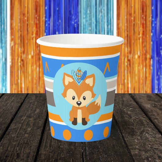 Wild One Blue Woodland Fox Party papieren bekers