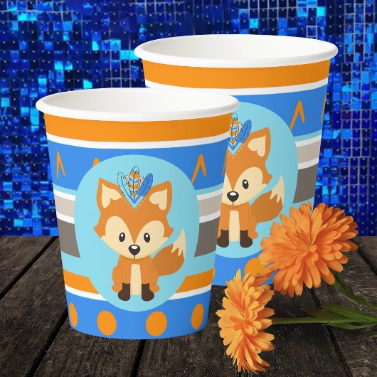 Wild One Blue Woodland Fox Party papieren bekers