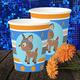 Wild One Blue Woodland Herten Party papieren beker