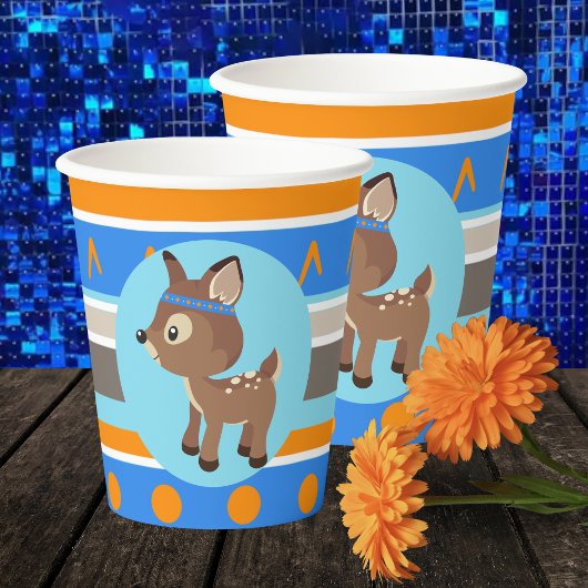 Wild One Blue Woodland Herten Party papieren beker