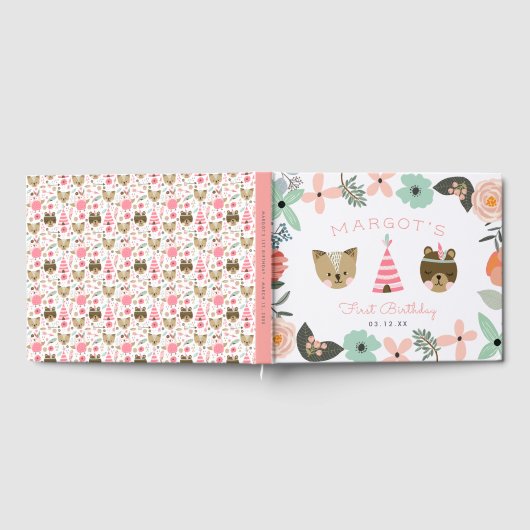 Wild One | Boho Camping Theme First Birthday Party Gastenboek (Volledig)