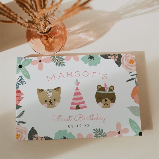 Wild One | Boho Camping Theme First Birthday Party Gastenboek