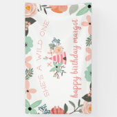 Wild One | Boho Camping Theme First Birthday Party Spandoek (Verticaal)