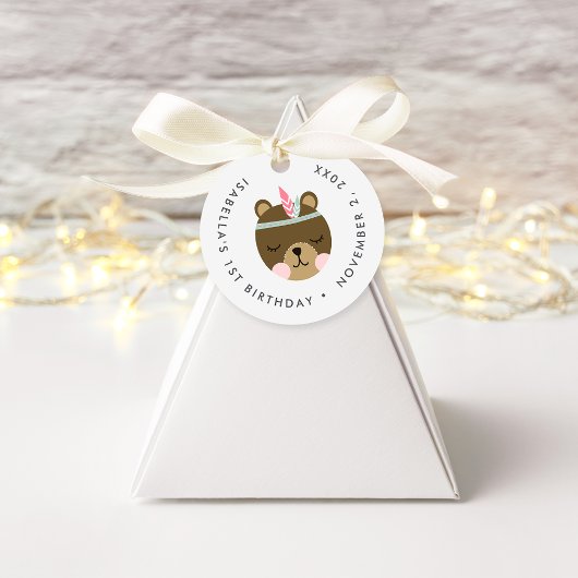 Wild One | Boho Camping Theme Kinderen Birthday Bedankjes Labels