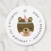 Wild One | Boho Camping Theme Kinderen Birthday Bedankjes Labels (Voorkant)