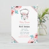 WILD ONE Boho Chic Bloemige Baby Shower Kaart (Staand voorkant)