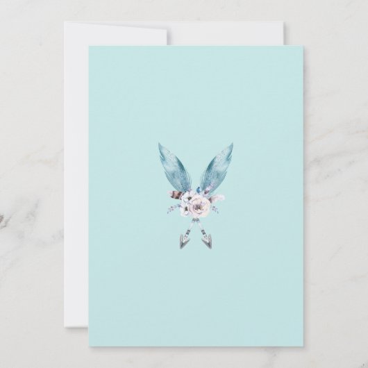 WILD ONE Boho Chic Floral Baby shower Kaart (Achterkant)