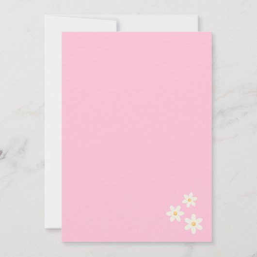 Wild One Boho Daisy Regenboog 1e verjaardag uitnod Kaart (Achterkant)