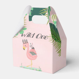 Wild One Boho Flamingo Birthday Party Favor Box Bedankdoosjes