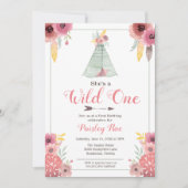 Wild One Boho Girls eerste verjaardag Kaart (Voorkant)