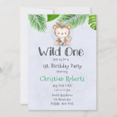 Wild One Boho Monkey Birthday Party Invitation Kaart (Voorkant)