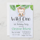 Wild One Boho Monkey Birthday Party Kaart (Voorkant)