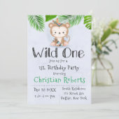 Wild One Boho Monkey Birthday Party Kaart (Staand voorkant)