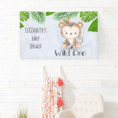 Wild One Boho Monkey Birthday Party Spandoek (Insitu)