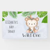 Wild One Boho Monkey Birthday Party Spandoek (Horizontaal)