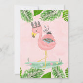 Wild One Boho Pink Flamingo Birthday Party Kaart (Achterkant)