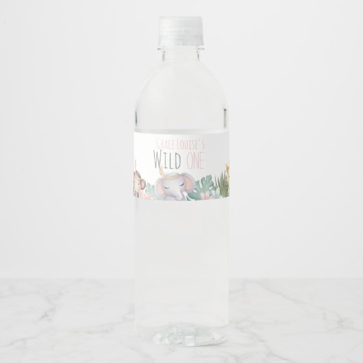 Wild One Boho Safari 1e verjaardag Etiket op fles (Voorkant)