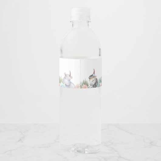 Wild One Boho Safari 1e verjaardag Etiket op fles (Achterkant)