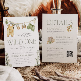 Wild One | Boho Safari All in One Baby shower Kaart