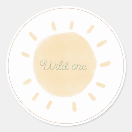 Wild One Boho Safari Animal Sticker (Voorkant)