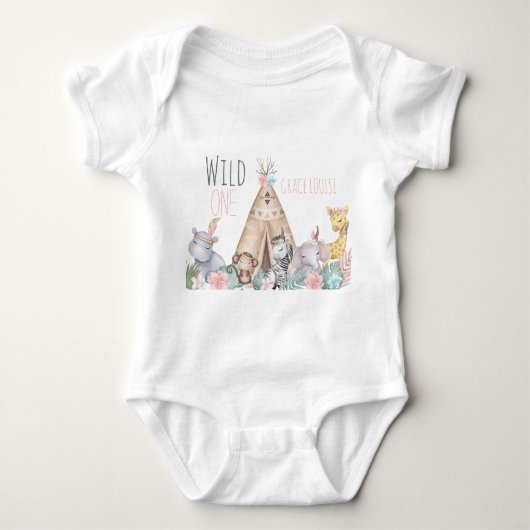 Wild One Boho Safari Birthday Outfit Romper (Voorkant)