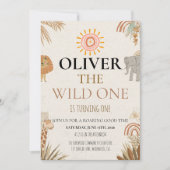 Wild One - Boho Safari Eerste Verjaardag Kaart (Voorkant)