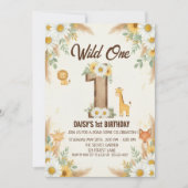 Wild One Boho Safari First Birthday Invitation Kaart (Voorkant)