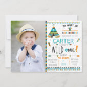 Wild One Boho Tribal Birthday Invitation Kaart (Voorkant)