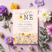 Wild One Boho Wildflower 1e verjaardag Kaart