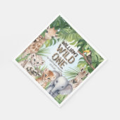 Wild one boy 1e verjaardag oerwoud thema servet (Hoek)