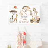 Wild One Boy 1e Verjaardag Safari Spandoek (Insitu)