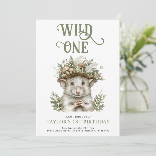 Wild One Boy 1e verjaardag Uitnodiging (Staand voorkant)