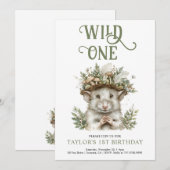 Wild One Boy 1e verjaardag Uitnodiging (Voorkant / Achterkant)