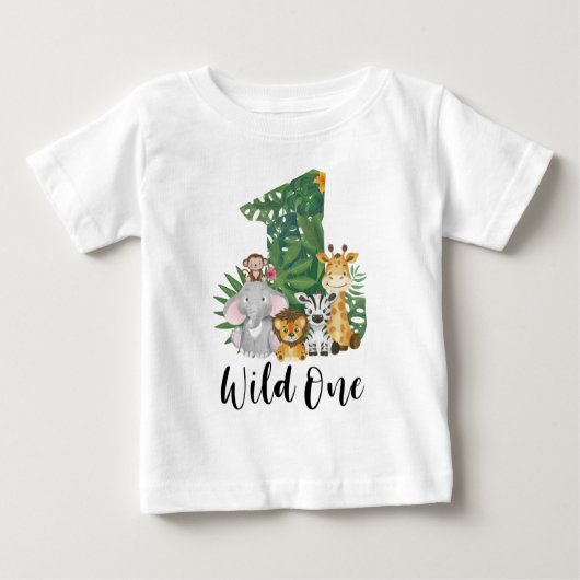 Wild One Boy 1st Birthday Oerwoud Safari Cute (Voorkant)