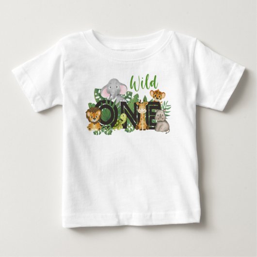 Wild One Boy 1st Birthday Oerwoud Safari Cute Baby (Voorkant)