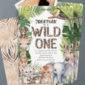 Wild one boy 1st birthday oerwoud safari thema kaart