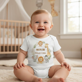 Wild One Boy 1st Birthday Safari Baby