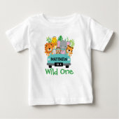 Wild One Boy 1st Verjaardag Dieren Gepersonaliseer (Voorkant)