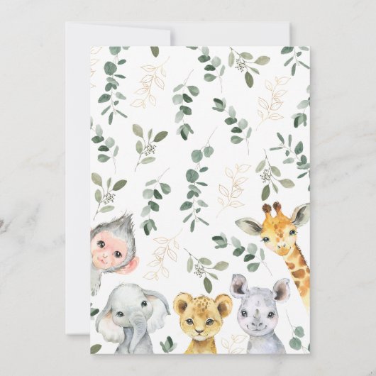 Wild One Boy Baby shower Kaart (Achterkant)