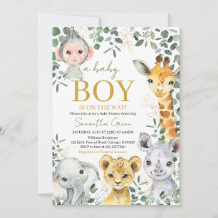 Wild One Boy Baby shower Kaart