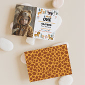 Wild One Boy Eerste Verjaardag Foto uitnodiging