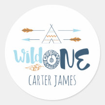 Wild One Boy Eerste Verjaardag Stickers