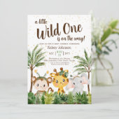 Wild One Boy Oerwoud Baby shower Kaart (Staand voorkant)