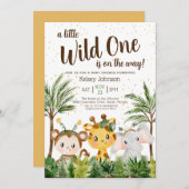 Wild One Boy Oerwoud Baby shower Kaart (Voorkant / Achterkant)