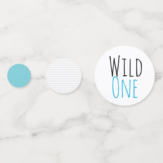 Wild one boy party thema confetti (Achterkanten)