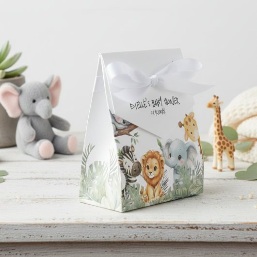 Wild One Boy Safari Jungle Animals  Baby Shower  Bedankdoosjes