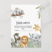 Wild One Boy Safari Jungle Animals Baby Shower  Informatiekaartje (Voorkant)