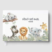 Wild One Boy Safari Jungle Animals Boy Baby Shower Gastenboek (Voorkant)